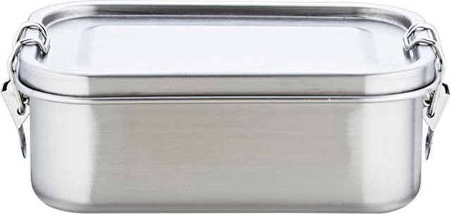 Edelstahl Lunchbox von Yiran Furniture mit herausnehmbaren Trennwänden, Weiß, 850 ml - Bild 1