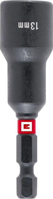 Einhell Impact Sechskant-Steckschlüssel mit 1/4 Zoll E 6.3 Schaft, 13 mm, rot-schwarz - Bild 1