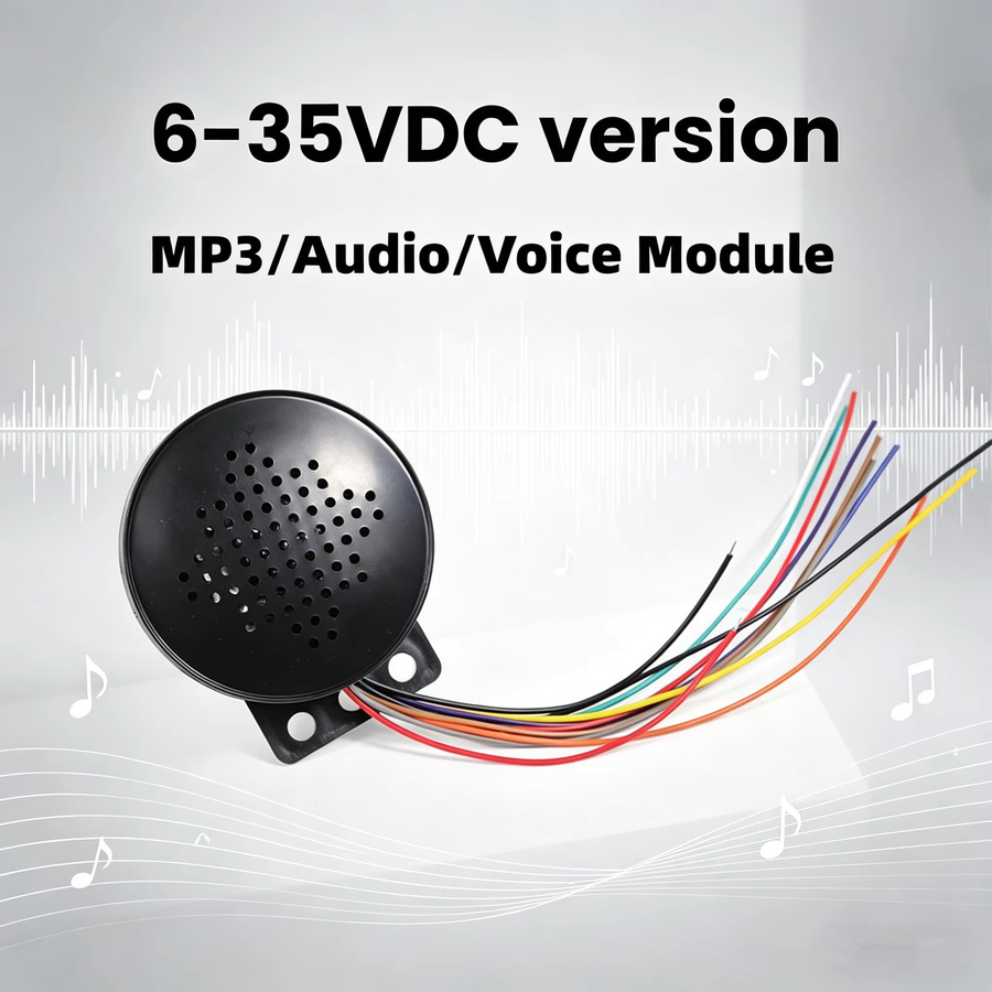 Gaqqee 9-Wege-Audio-Modul mit Sprachausgabe und MP3-Player, wasserdichter Lautsprecher mit Sicherheitsalarm und benutzerdefinierter Sprachsteuerung, Schwarz - Bild 2