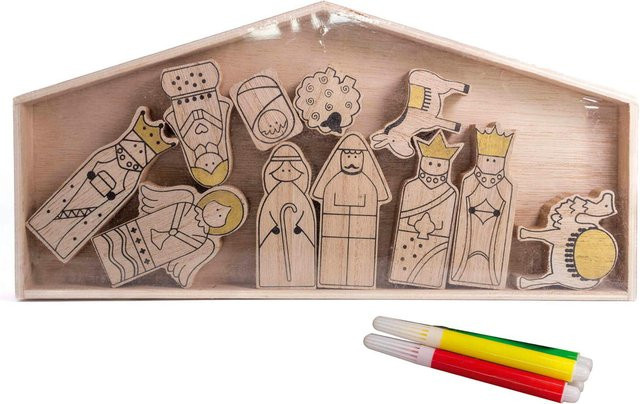 Uljö Krippe Weihnachtsgeschichte, 12-teiliges Set, Holz - Bild 1