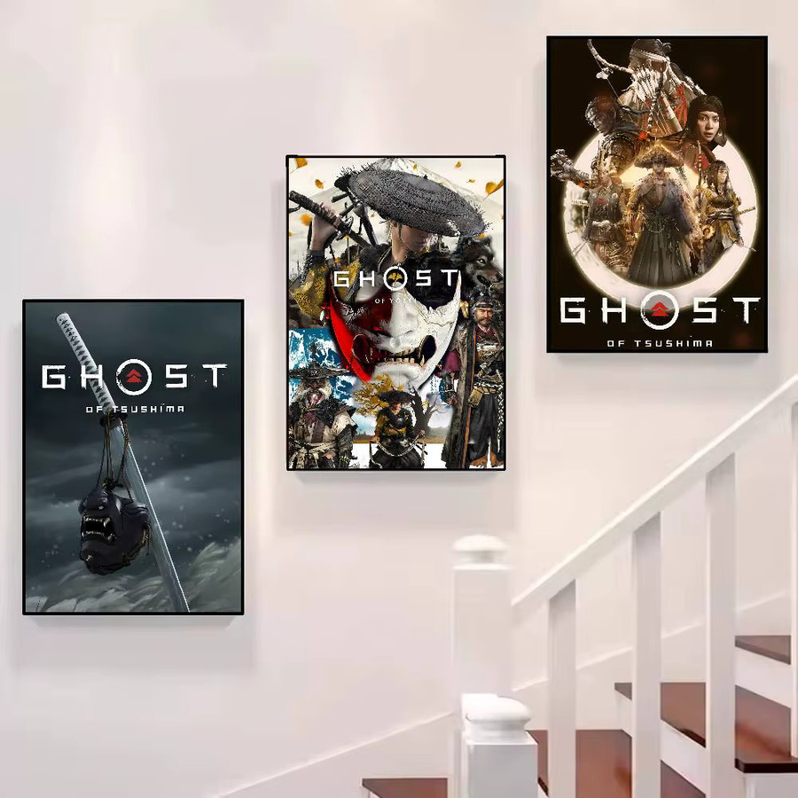 Dekoratives Anime Wandkunstdruck Poster Ghost of Tsushima Japanische Kunst Illustration in Mehrfarbig, Ungerahmt - Bild 2