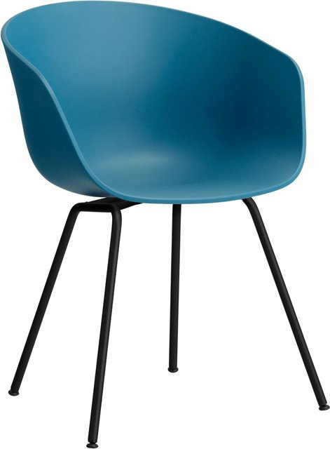 HAY About A Chair AAC 26 Designstuhl aus Polypropylen in Blau mit Stahlgestell - Bild 1