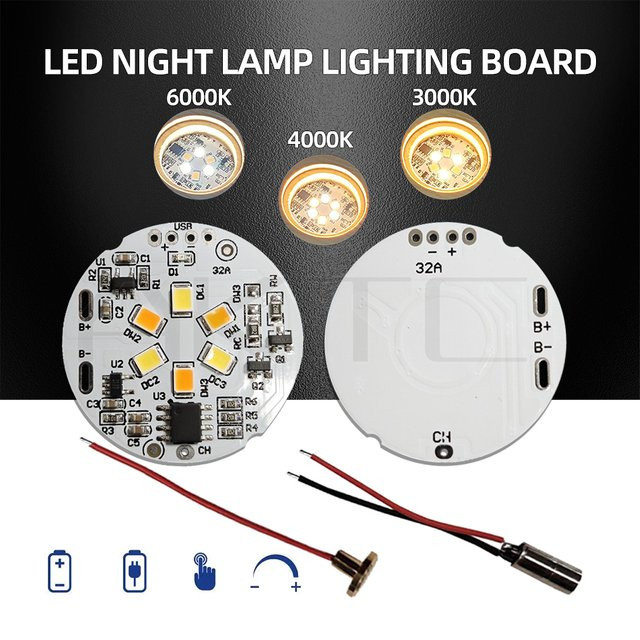 Ankatec Wiederaufladbare Dimmbare LED-Nachtlampe mit Touch-Steuerung und 3,7V Akku in Cool White - Bild 1