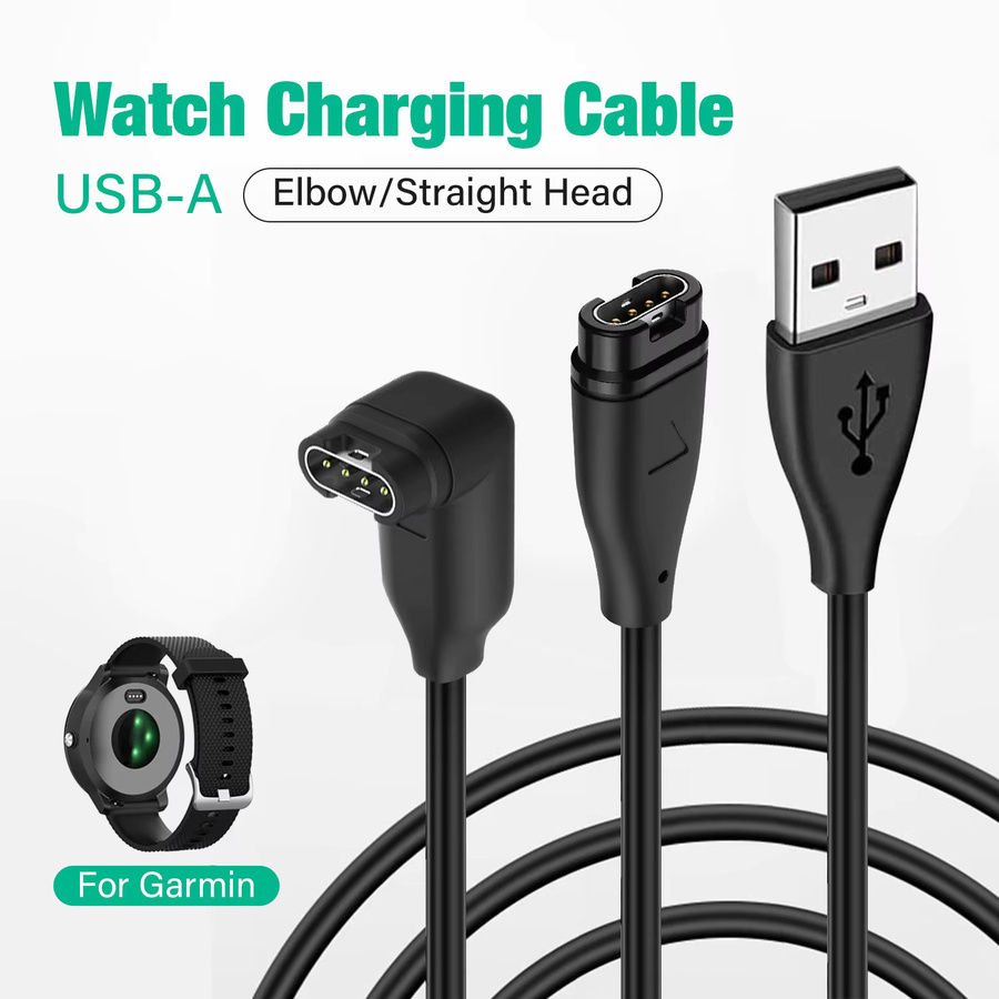 Garmin Universal USB Typ-C Ladekabel USB-A auf USB-C für Fenix 5 5S 5X Plus 6 6S 6X Pro 7 7S 7X in Schwarz - Bild 7