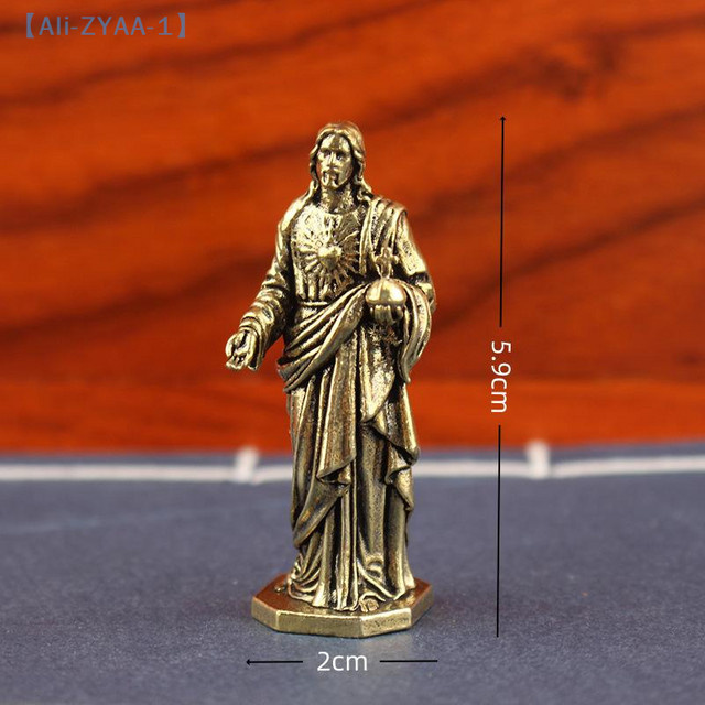 JETTING Handgefertigte Messing-Gott-Statue im Vintage-Stil, Goldene Kupfer-Figur als Desktop-Dekoration und Kunstwerk - Bild 1