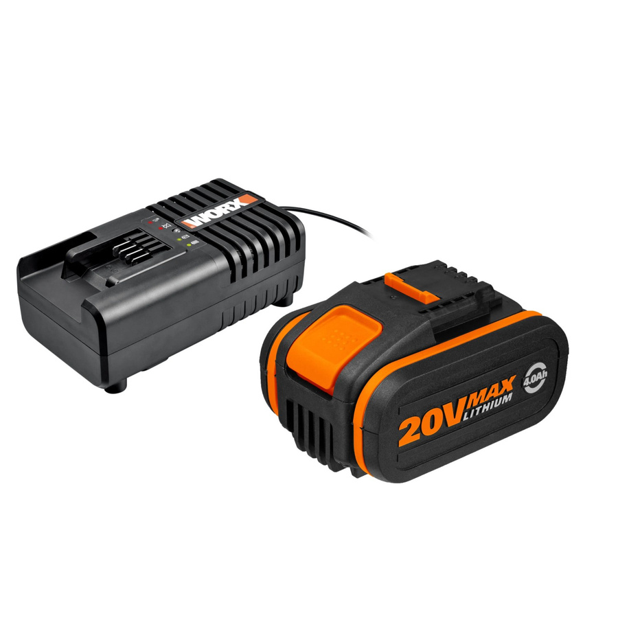 Worx PowerShare Ladestation-Set WA3604 mit 20 V Akku 4,0 Ah in Schwarz/Orange - Bild 2