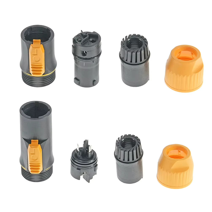 FRHY Powercon-Stecker 3-polig, IP65 wasserdichter PA66-Verriegelungsstecker, weibliches Gehäuse in Schwarz für Bühnenbeleuchtung und Audiogeräte - Bild 2