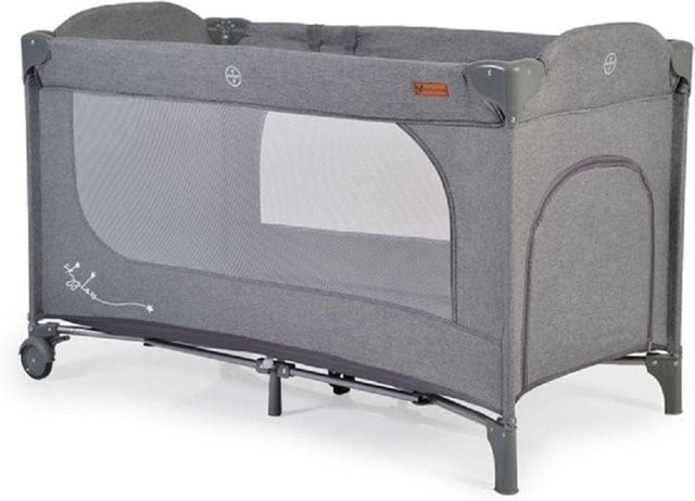 Cangaroo Reisebett Skyglow Laufstall mit Matratze und Seiteneingang in Grau - Bild 1