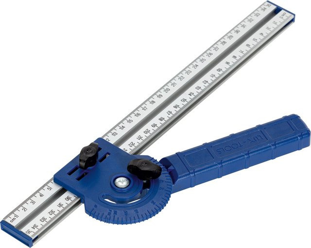 LUX-TOOLS Trockenbaulineal aus Kunststoff in Blau, Länge: 35 cm - Bild 1