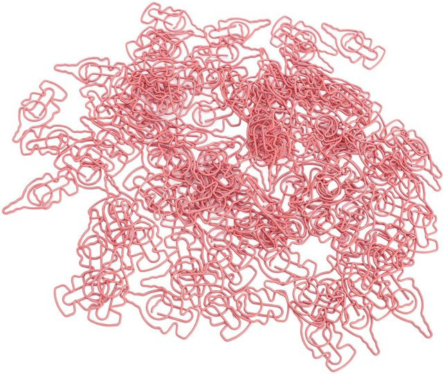 GoolRC 100 Stück Babyflaschen-Papierklammern aus Metall in Pink mit Aufbewahrungsbox - Bild 1