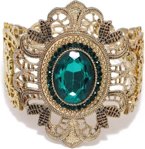 Wucifang Jewelry Armband Armreifen, Kristall, Gold, Damen, Vintage - Bild 1