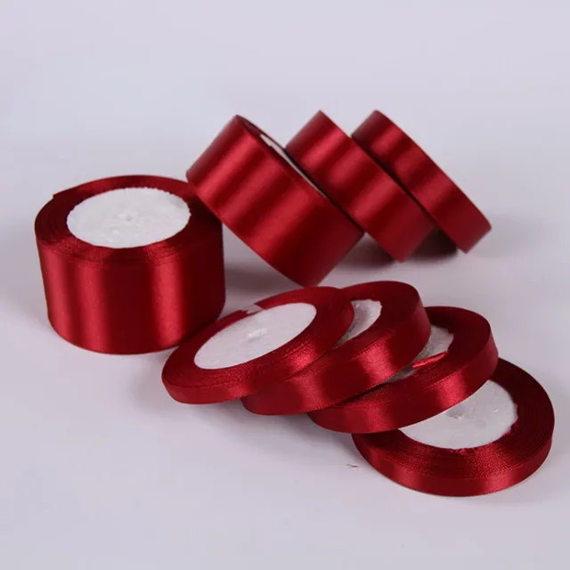 Merylover Satinband Burgunderrot für DIY Dekoration, Hochzeit, Party und Geschenkverpackung, Länge: 22 m, Breite: 6-50 mm - Bild 1