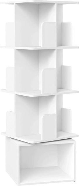 Vasagle Drehbarer Bücherregal mit 4 Ebenen in Weiß, H x B x T: 124,6 x 37,4 x 40 cm - Bild 1