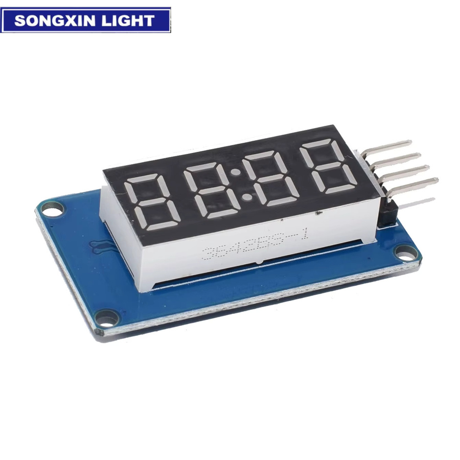 SX TM1637 Digitales LED-Anzeigemodul für Arduino, 4 Bits, 7-Segment, 0,36 Zoll, Rote Anode, Vierer-Paket - Bild 2