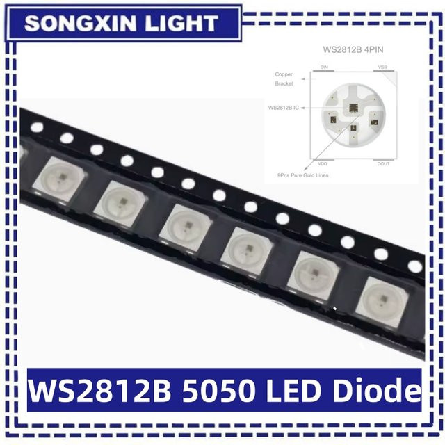 WS2812B 5050 RGB-LED-Chips mit WS2811 IC auf schwarz-weißer Leiterplatte, individuell adressierbare Pixel-Chips für DC5V - Bild 1