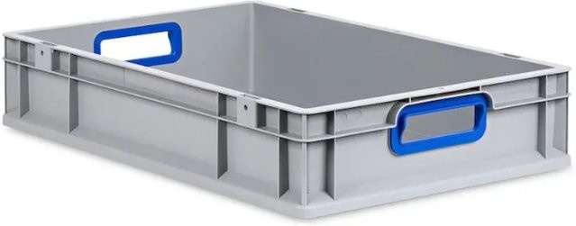 PROREGAL Eurobox Nextgen Color Transportbox mit Griffen und glattem Boden, Blau, H x B x T: 12 x 40 x 60 cm, 23 Liter - Bild 1