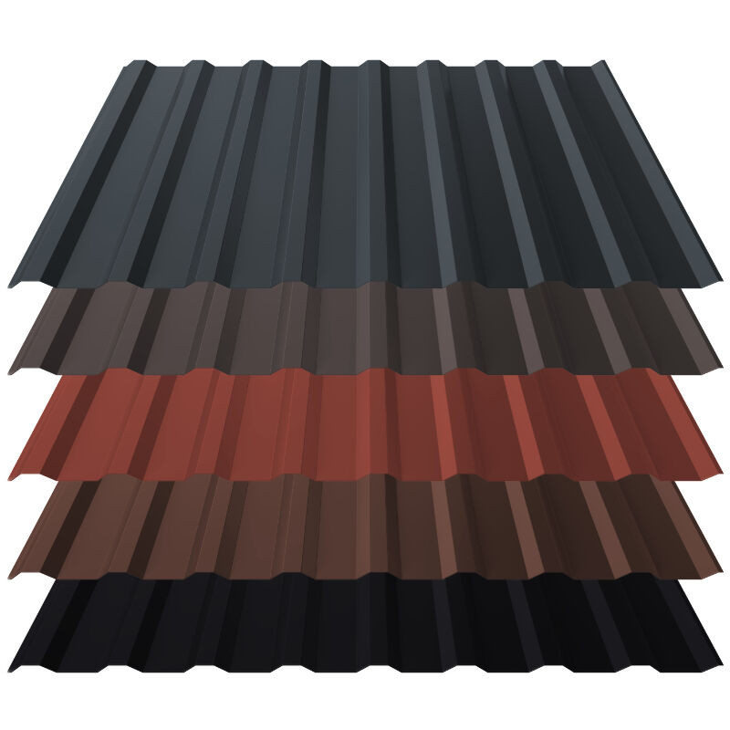 ThyssenKrupp Trapezblech T18 Dach aus Stahl mit Vliesrückschnitt und Anti-Tropf-Beschichtung Matt Multicolour 0,50 mm - Bild 1