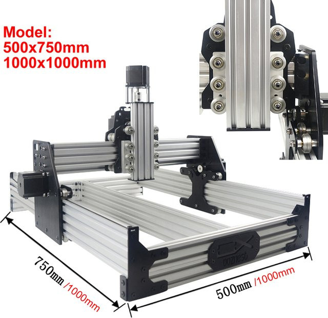 XMSJ CNC Aluminium Rahmen Kit für 3D Drucker und CNC Router mit Nema23 57mm Schrittmotoren, B/T: 500 x 750 mm oder 1000 x 1000 mm - Bild 1