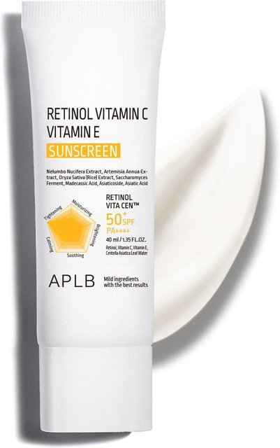 APLB Sonnenschutz mit Retinol, Vitamin C, Vitamin E, 40 ml, LSF 50+ - Bild 1