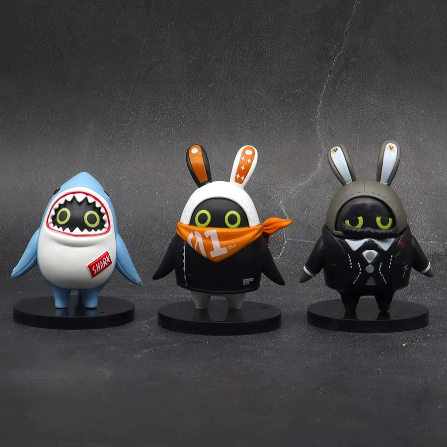 Bangboos Charakterfiguren-Set, 3-teiliges Set, Hai- und Hasen-PVC-Sammelfiguren - Bild 3