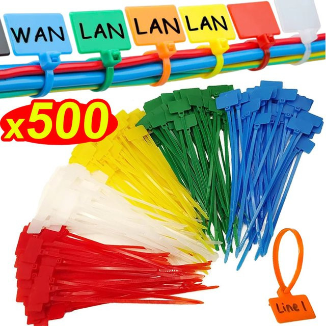 Bunte Nylon-Kabelkennzeichnungs-Etiketten und wasserdichte Kabelbinder für dein Kabelmanagement in Weiß und Multicolour - Bild 1