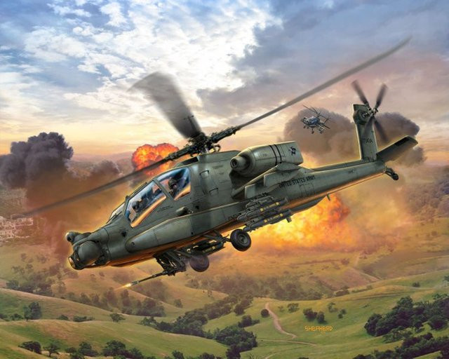 Revell AH-64A Apache, Fahrzeug, 1:100, ab 10 Jahren - Bild 1