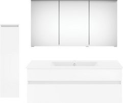 Get2You Badmöbel-Set twenty one, 4-teilig, Waschbecken und Waschtischunterschrank, Weiss/Braun, B/H/T: 122 x 1,5 x 51 cm - Bild 1