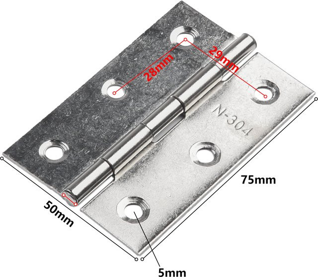 10er Packung kugelgelagerte Türscharniere aus Edelstahl in Silber, 3 Zoll - Bild 1