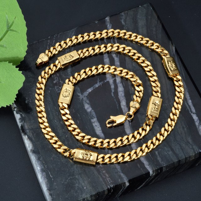 sny Halskette, Kupferlegierung, Gold, Vintage, Unisex - Bild 1