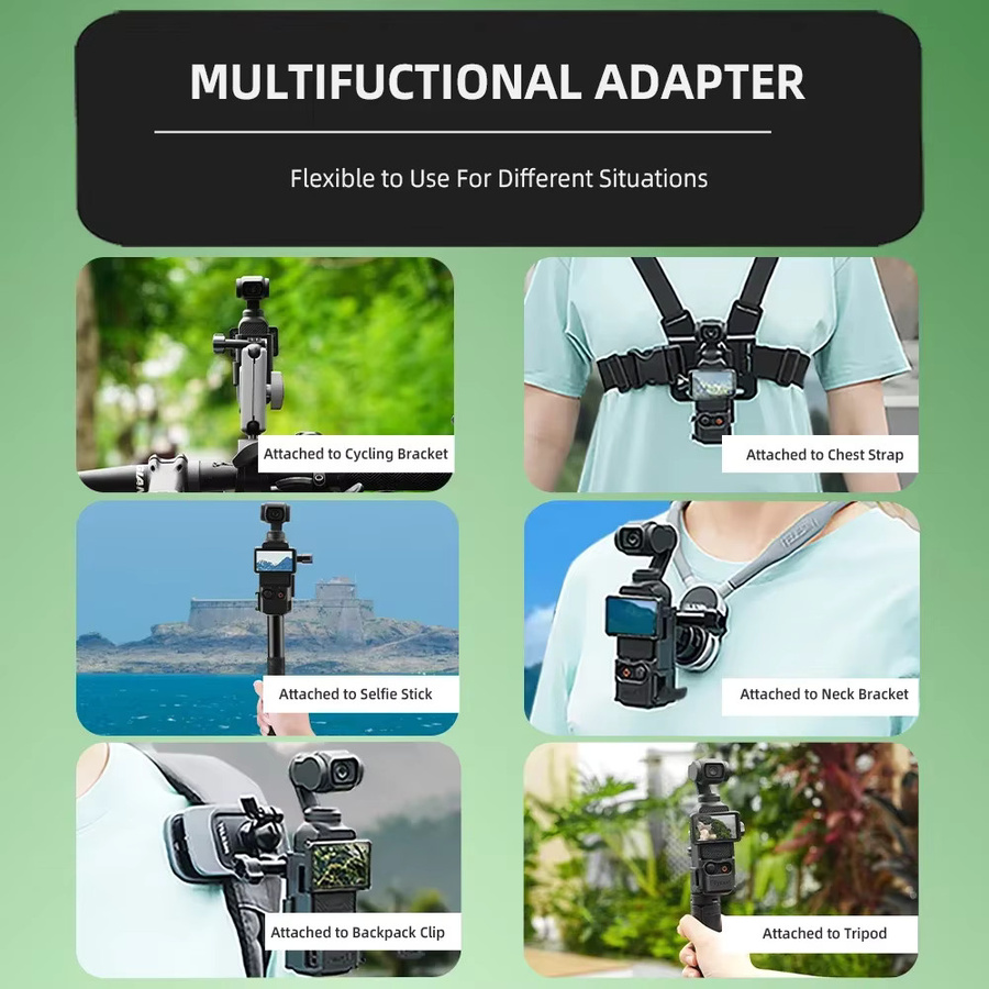 Flymile Pocket 4 Erweiterungshalterung Adapter für DJI Osmo Pocket 3 Schutzgehäuse mit Cold Shoe in Schwarz - Bild 6