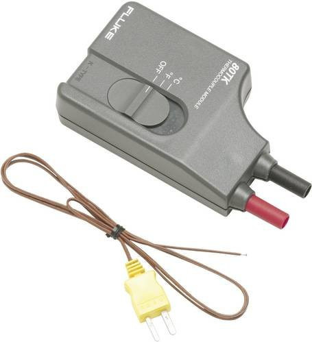 Fluke 80TK Thermoelement-Modul Typ K mit Banana-Stecker, Messing, Schwarz/Rot/Gelb, Messbereich -50 bis 1000 °C - Bild 1