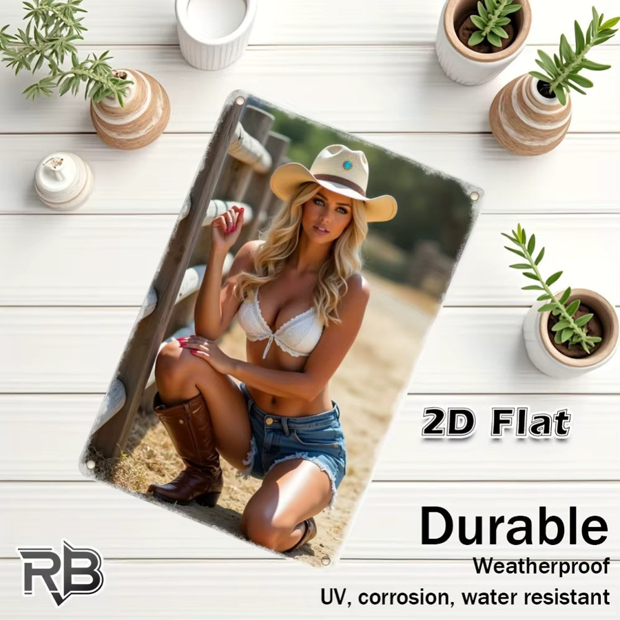 HELLOYOUNG Metallschild Bikini-Mädchen Wanddekoration Mehrfarbig - Bild 3