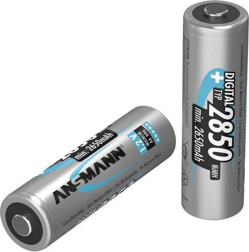 Ansmann Digital HR06 Mignon AA Akku NiMH 2650 mAh 1.2V Silber 2er-Pack - Bild 1