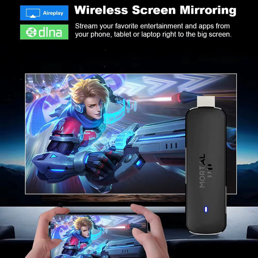 Janmifly Q8 TV-Stick mit Sprachfernbedienung, 4K Ultra HD, Dual-WLAN 6 und RK3518 Quad-Core Prozessor, Schwarz - Bild 4