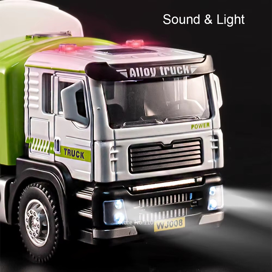 MAKEDA Diecast Modell Kehrmaschine 1:50 Elektrischer Hygiene-Lkw in Grün mit Licht und Sound - Bild 4