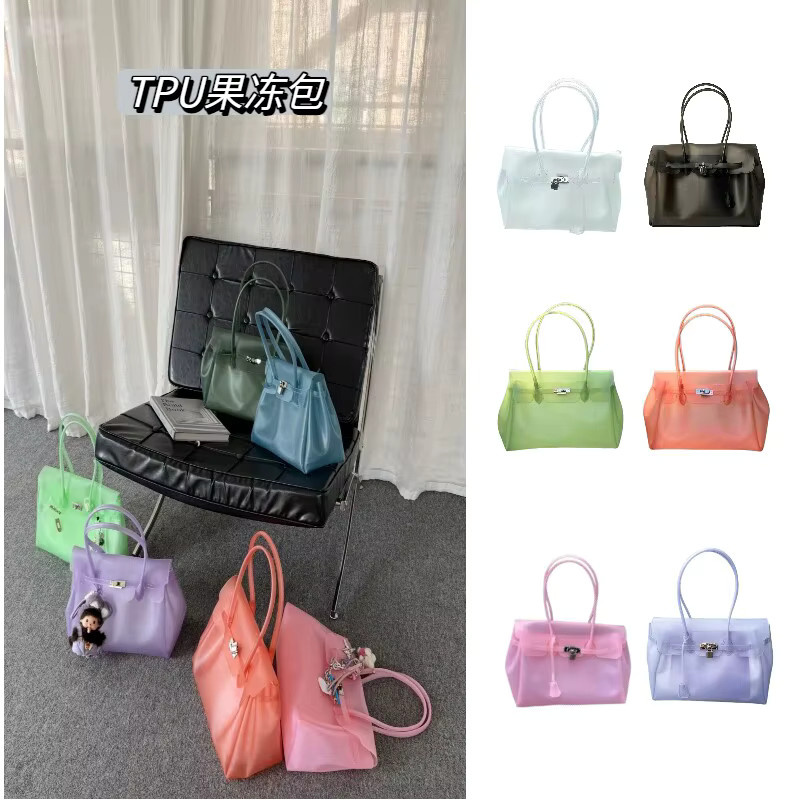 Bandai Sommer-Jelly-Taschen, transparente Tragetasche, Candy-Farben, PVC, wasserdicht - Bild 4