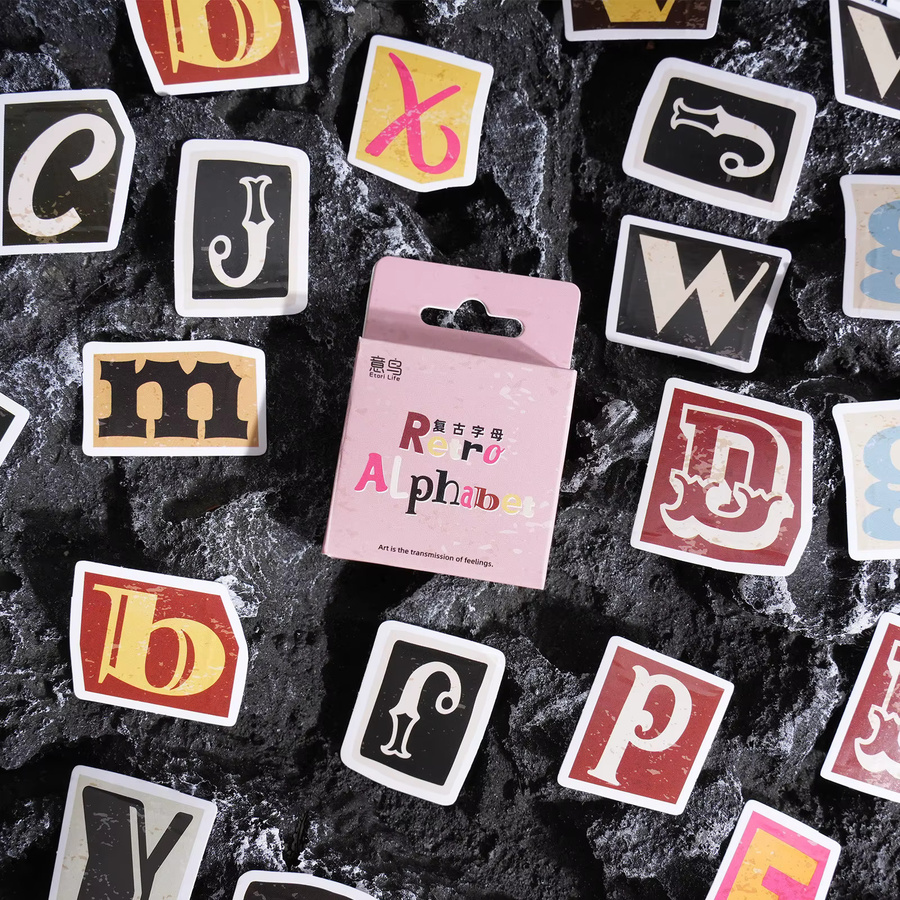 52-Blatt A-Z Retro-Alphabet-Aufkleber in Multicolour für dein Tagebuch-DIY und Scrapbook-Deko - Bild 4