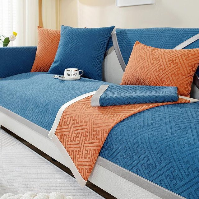 Super Six Chenille Sofakissen quadratisch, rutschfester Sofabezug für alle Jahreszeiten, B/B: 70 x 70 cm - Bild 1