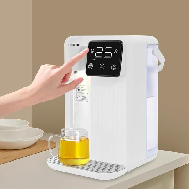 BYMAOCAR Sofort-Heißwasserspender mit Wasserfilter, 2200W Schnellheizung, 3L Fassungsvermögen, Touch-Display und einstellbarer Temperatur, Weiß - Bild 1