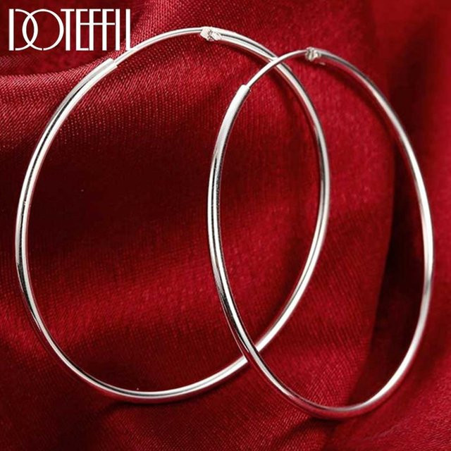YIRAN Jewelry Creolen 925 Sterlingsilber, 50 mm, Damen - Bild 1