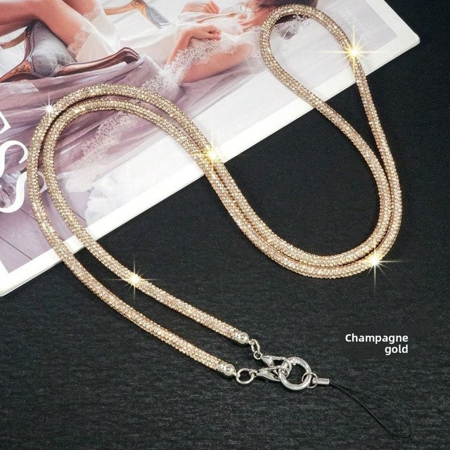 Handy-Kette Lanyard, Strass, Bunt, Unisex - Bild 1