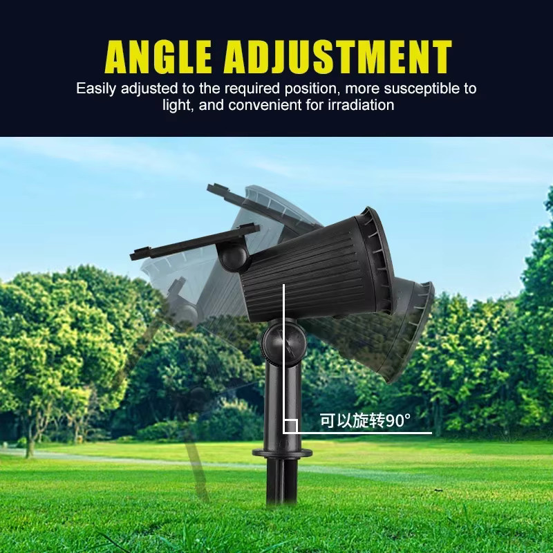XIWANGFIRE 9-LED-Solar-Rasenlicht in Schwarz mit einstellbarer Helligkeit und IP65 wasserdichtem Schutz für Garten und Landschaftsbau - Bild 3