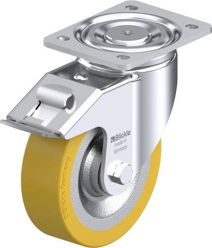Blickle Lenkrolle LH-SETH 160K-FI mit Feststeller, Rad-Durchmesser: 16 cm, Tragfähigkeit: 700 kg, Farbe: Silber - Bild 1