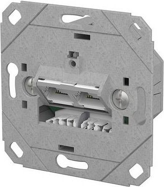 Metz Connect E-DAT C6A LSA++ Netzwerkdose mit 2 Ports, UP0, Farbe: Silber/Grau - Bild 1