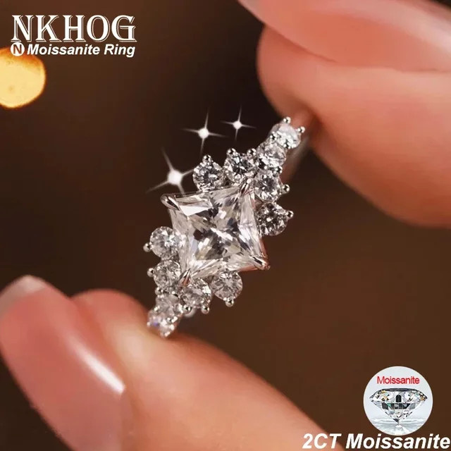 NKHOG Ringe 925 Silber, Moissanit, Damen - Bild 1