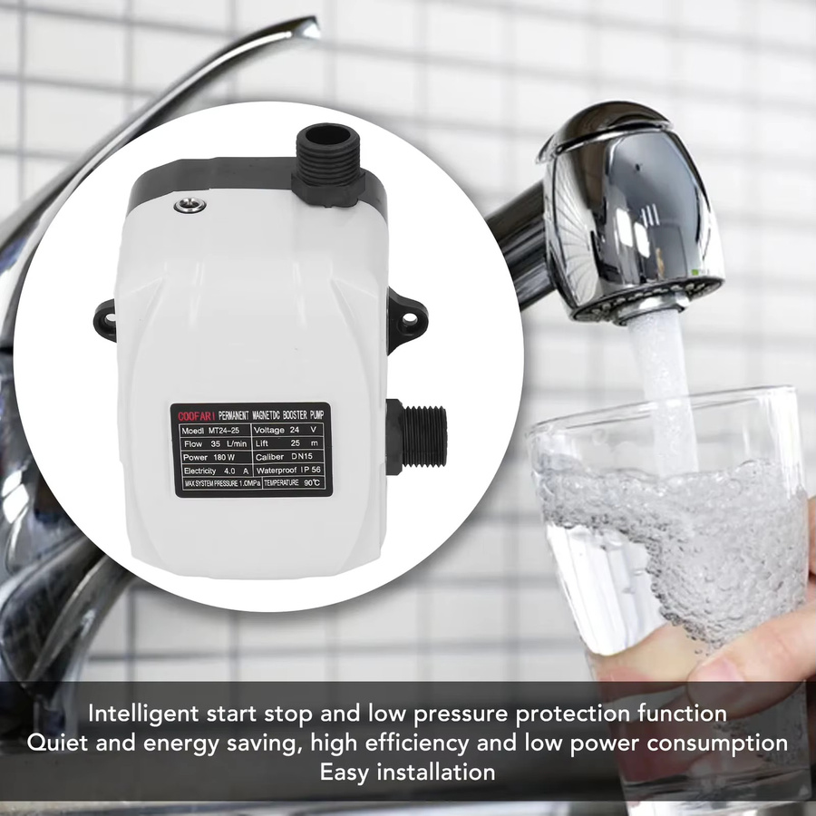 Automatische Druckerhöhungspumpe für Küchenspüle und Dusche, 180 W, Farbe: Weiß - Bild 2