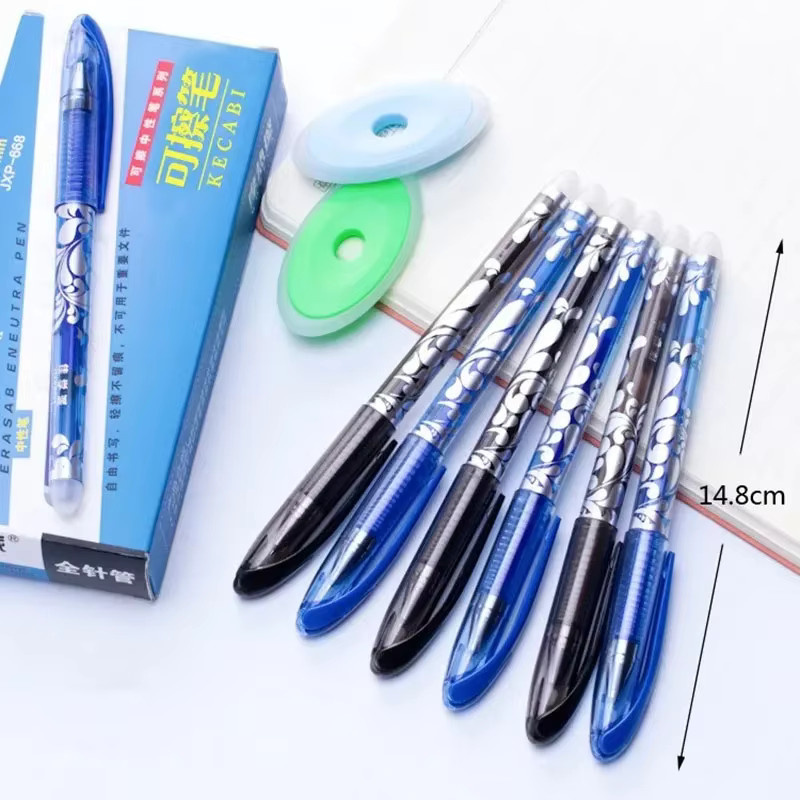 Löschbarer Gelstift mit 0,5 mm Mine und waschbarem Griff in Blau oder Schwarz für Schule und Büro - Bild 2