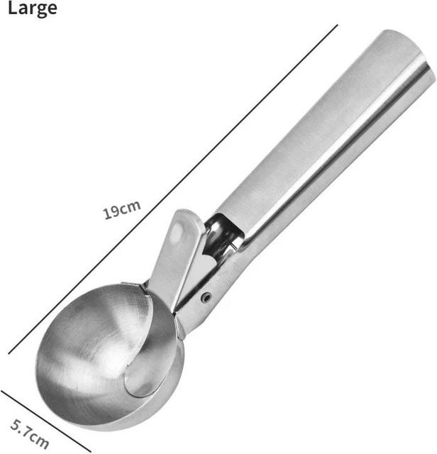 SEEQS Multifunktionaler Eisportionierer aus Edelstahl in Silber für Eis und Obst - Bild 1