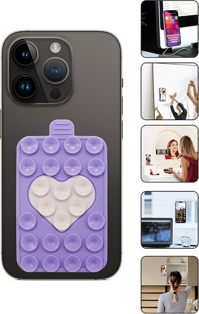 KOQZM Silikon Saugnapf Aufkleber als Smartphone Wandhalterung und Becher Matte - Bild 1