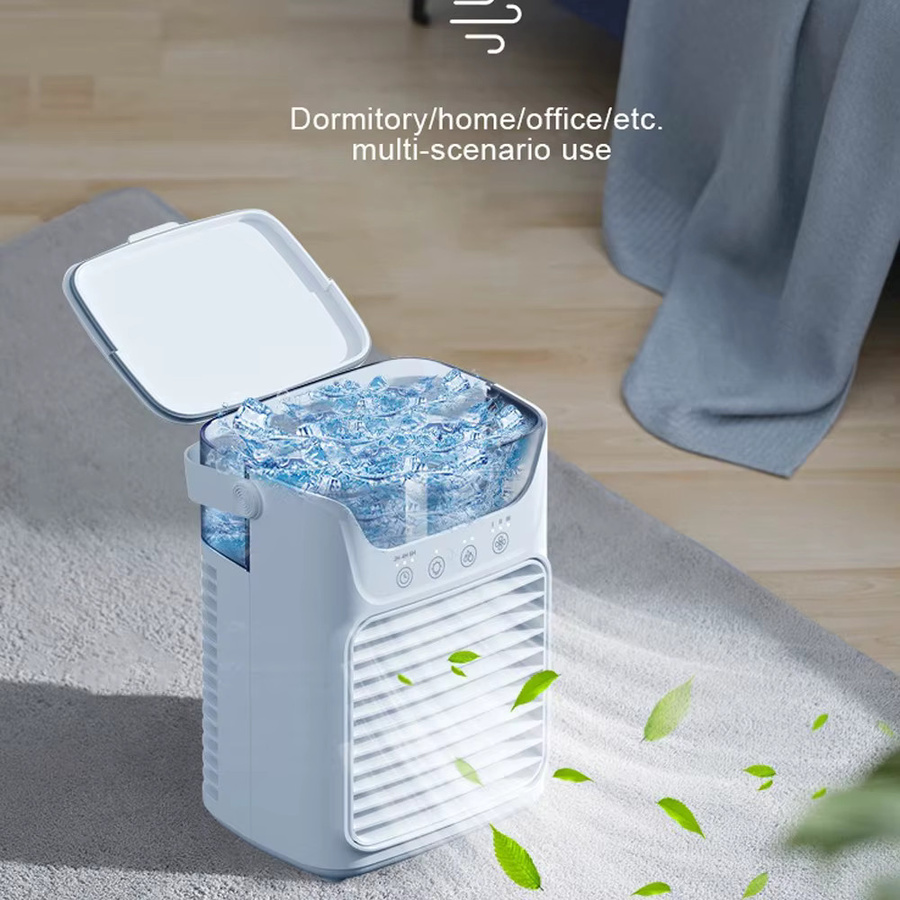 BALASHOV Tragbarer Desktop-Luftkühler mit Wassertank und Luftbefeuchter in Weiß - Bild 3